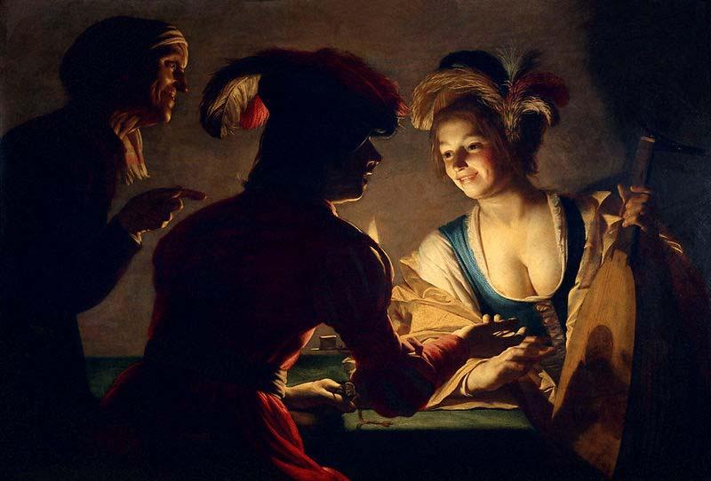 Gerard van Honthorst The Matchmaker by Gerrit van Honthorst Sweden oil painting art